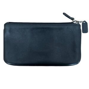 COACH Black Cowhide Leather Wallet Pouch 8”x 4”